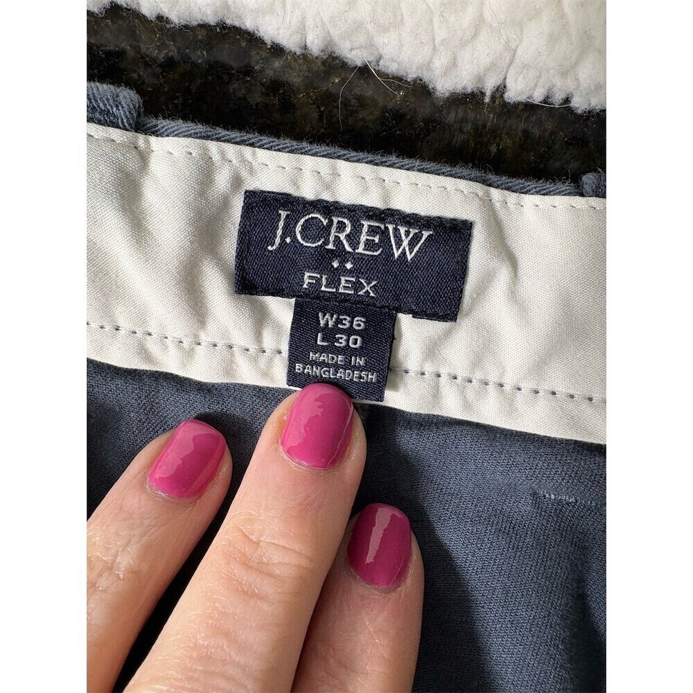 J.Crew Chino Pants Men's W36 L30 Blue Straight Leg Stretch Casual Workwear - Picture 7 of 8